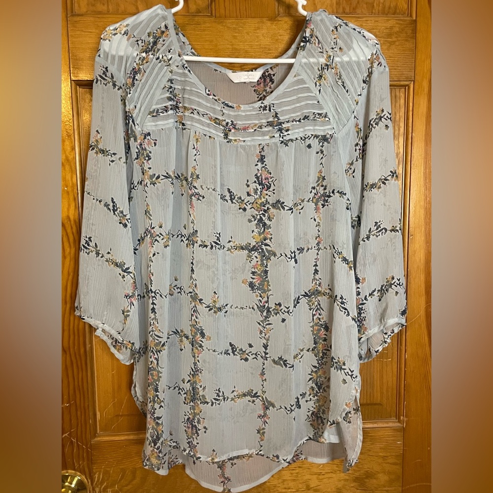 Sheer multi colored blouse
